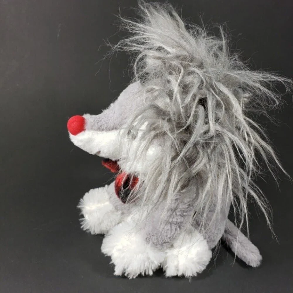Vtg. Dan Dee Gray Papillon Puppy Dog Plush Animal 10